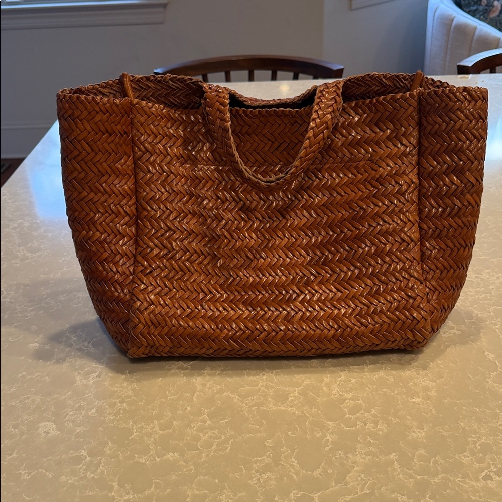 Marea by Liz Joy Hattie Woven Leather Tote Bag